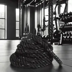 REAL FITNESS PERU - Soga de crossfit 15 y 9mt + soporte de pared para cuerdas de batalla