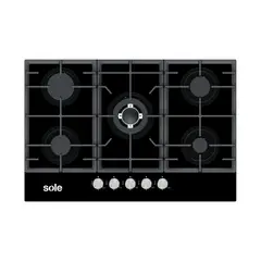 SOLE - Encimera Vidrio Templado 77 Cm 5 Hornillas  SOLCO058