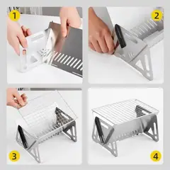 AURELA - PortaGrill - Mini Parrilla de Acero Inoxidable para Barbacoas