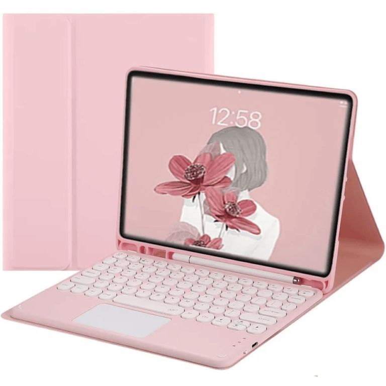 Funda con Teclado Touch para iPad 8va Gen 102 Rosa Resistente