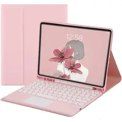 GENERICO - Funda con Teclado Touch para iPad Pro 5ta Gen 129 Rosa Resistente