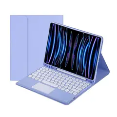 GENERICO - Funda con Teclado Touch para iPad 8va Gen 102 Lila Resistente