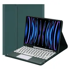 GENERICO - Funda con Teclado Touch para Samsung Tab S9 FE Verde Resistente