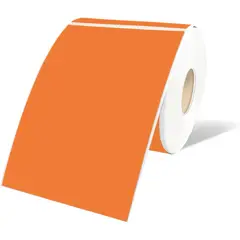 OEM - Rollo 350 Etiqueta Termica Adhesiva Mate 10x15cm Naranja