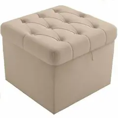 GENERICO - Puf Capitone Terracota Rectangular - Beige Claro