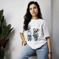 PURPLE LINE - Polo estampado Mujer