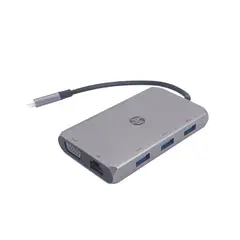 HP - Adaptador Multipuerto USB-C 9 en 1 HDMI Lan VGA Carga Rapida TC236