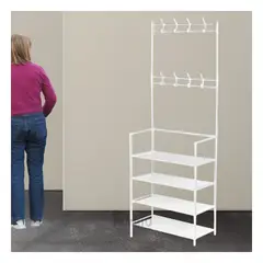 RYBIU IMPORT - Mueble Armable para Zapatos en Blanco Y+Banderitas Adhesivas