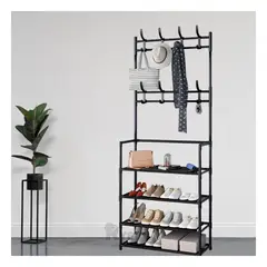 RYBIU IMPORT - Mueble Armable para Zapatos en Negro Y+Banderitas Adhesivas