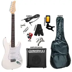 Pack de Guitarra Eléctrica &Amplificador&Afinador&Funda&Capo