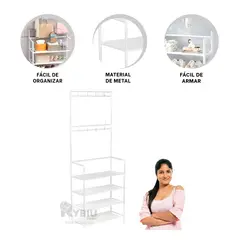 GENERICO - Estante de 4 Pisos para Zapatos en Blanco Y+Gift MiniAgenda