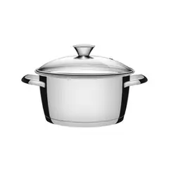 TRAMONTINA - Olla Acero 18 cm Allegra 2.20 LT con Tapa de Vidrio – Alta Calidad