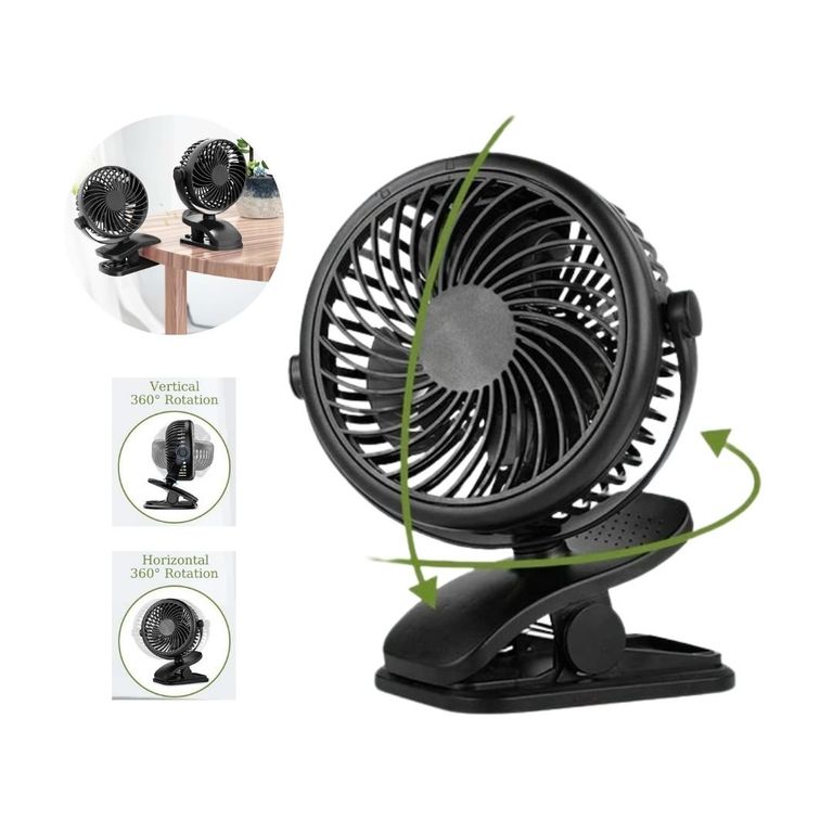 Mini Ventilador De Clip Recargable 360 Giratorio