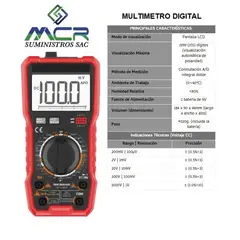 GENERICO - MULTIMETRO CON PANTALLA LCD DIGITAL