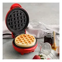 GENERICO - Waflera Mini Tostadora de Pan Circular en Color Rojo