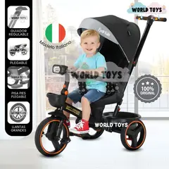 KIDS - Triciclo Guiador Plegable «BELLISSIMO» Black