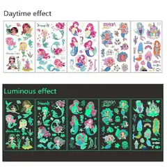 GENERICO - 4 laminas de stickers tatuajes temporales Sirenas