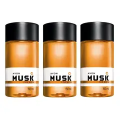 AVON - - Musk for men Colonia Refrescante150ml x 3