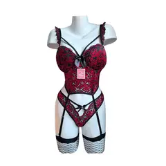 GENERICO - CORSET LENCERIA DE ENCAJE CON VARILLAS