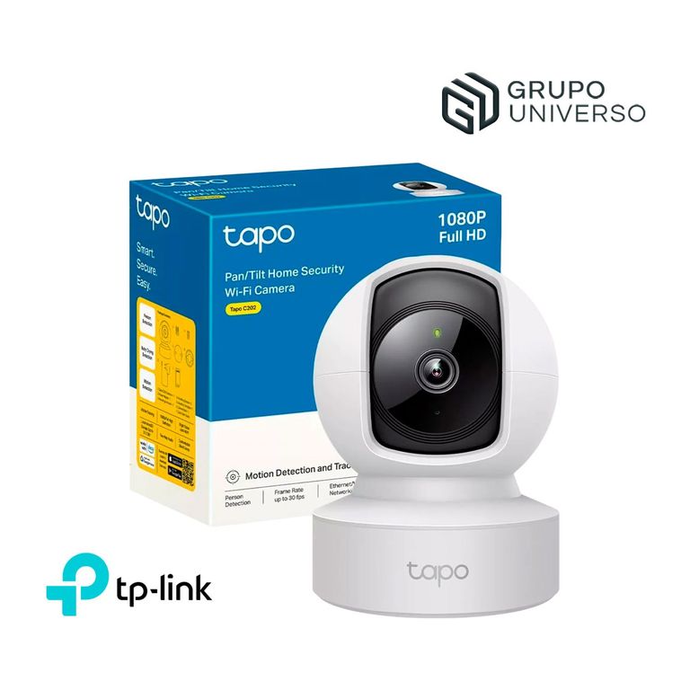 Cámara Vigilancia Tapo C202 Full HD 2MP Tp-Link Comunicación 2 vías Gira 360 Alarma con Luz
