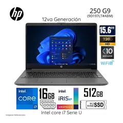 HP - LAPTOP CI7-1255U 16GB 512GB SSD 15.6" HD FREEDOS 250 G9 (9D197LT-ABM)