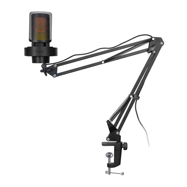 - Micrófono Ampligame A8T RGB USB Incluye Brazo - Black