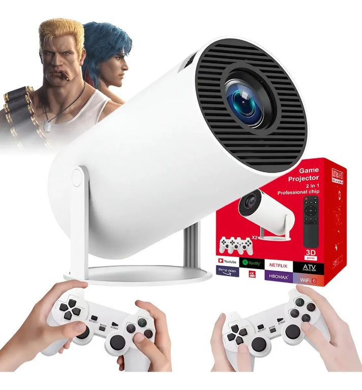 PROYECTOR 4K PRO SMART CON ANDROID + 10 MIL JUEGOS + MANDOS