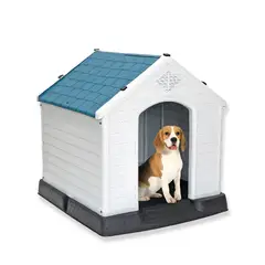 S&T - Casa Para Perro Raza PequeñaMediana 70x66x60cm Celeste-Talla M