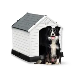 S&T - Casa Para Perro Raza Mediana 81x84x77cm Gris- Talla L