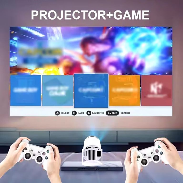 PROYECTOR ANDROID 4K UHD CON MANDOS DE JUEGOS WIFI
