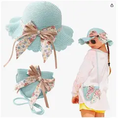 GENERICO - Sombrero De Paja Bolsa con Lazo para Niñas