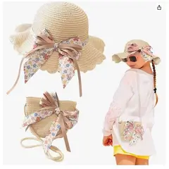 GENERICO - Sombrero De Paja Bolsa con Lazo para Niñas