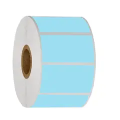 OEM - Rollo 1500 Etiqueta Termica Adhesiva Glossy 5x3cm Celeste