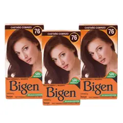 BIGEN - Pack de 3 tintes Castaño cobrizo #76