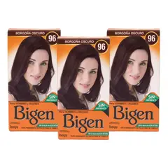 BIGEN - Pack de 3 tintes Borgoña oscuro #96