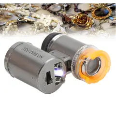 GENERICO - Mini Microscopio Lupa 60x Con Luz Led Y Luz Uv