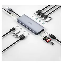 WIWU - HUB ALPHA 12 EN 1 TIPO C A USB 6/RJ45/SD/HDMI/TIPO C/JACK 3.5