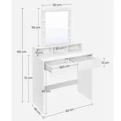NACION MUEBLES - TOCADOR LUCIA CON LUCES COLOR BLANCO NM