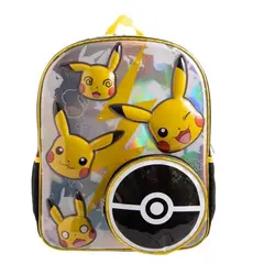 POKEMON - MOCHILA 3D METALICO PRIMARIA NIÑO THE A CON LUCES