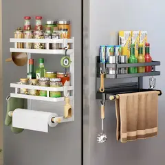AURELA - MagRack™ - Estante Magnético para Refrigerador con Estantería y Soporte para Toallas