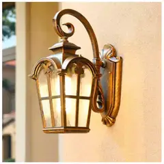 GENERICO - Lámpara de Pared Farol Color Oro Viejo