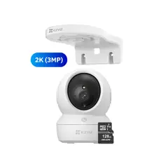 EZVIZ - Cámara de seguridad H6C 2K 3MP + Soporte de montaje + Micro SD 128gb -