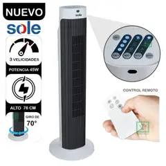SOLE - Ventilador de Aire Tipo Torre 76cm SOLAIR019 Blanco
