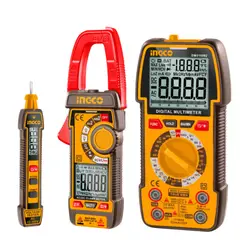 INGCO TOOLS - KIT MULTIMETRO TESTER PINZA AMP INDUSTRIAL Y DETECTOR DE CORRIENTE