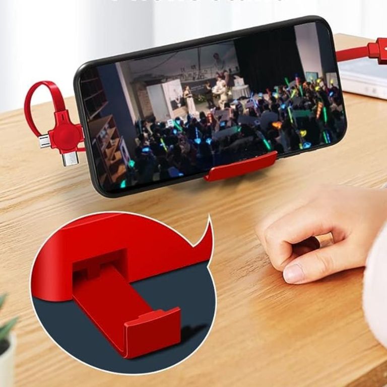 TriCharge™ - Cargador 3 en 1 con Cable Retráctil y Soporte