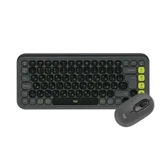 LOGITECH - Combo Teclado + mouse POP ICON Negro compacta y elegante