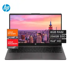 HP - Laptop 255 G10, Amd Ryzen 3 7320U, 8Gb Ddr4, 256Gb Ssd, 15.6″Led, Windos 11 Pro, 81U53L