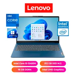 LENOVO - LAPTOP SLIM 3 15", INTEL CORE i5-12450H, 16GB RAM, 512GB SSD - NOTEBOOK