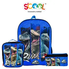 SCOOL - SET MOCHILA RANGER OFICIO 3D JURASSIC