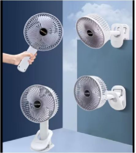 Ventilador portátil recargable con clip sujetable multifuncional